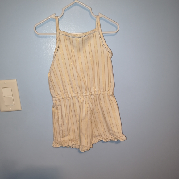 Wonder Nation Cream Striped Kids Romper - Picture 4 of 5